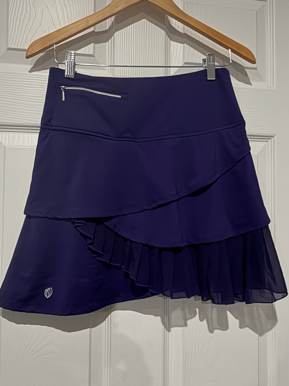 GG Blue Size Small Women's Layered Ruffle Skirt - Deep Purple